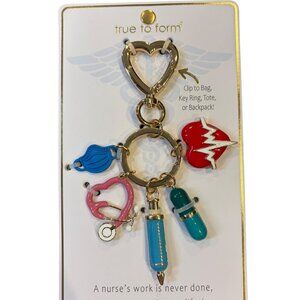 True to Form Nurse Bag Charm & Key Chain featuring medical tools w/ gift box